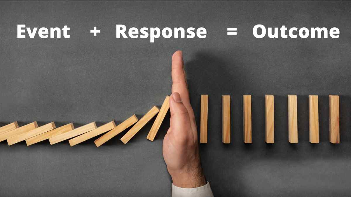 Event plus response equals outcome